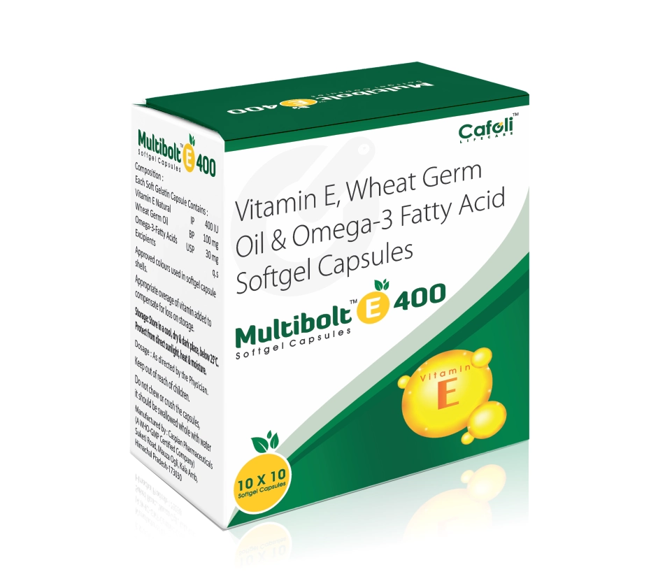 Vitamin E + Wheat Germ Oil + Omega-3 Fatty Acid Softgel at best price from the best pharma company for Heart Health.